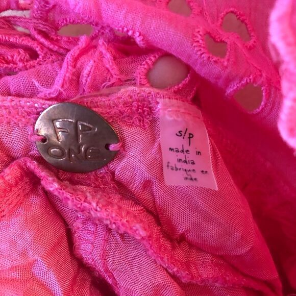 Free People Lottie Pink Eyelet Mini Dress - Picture 6 of 6